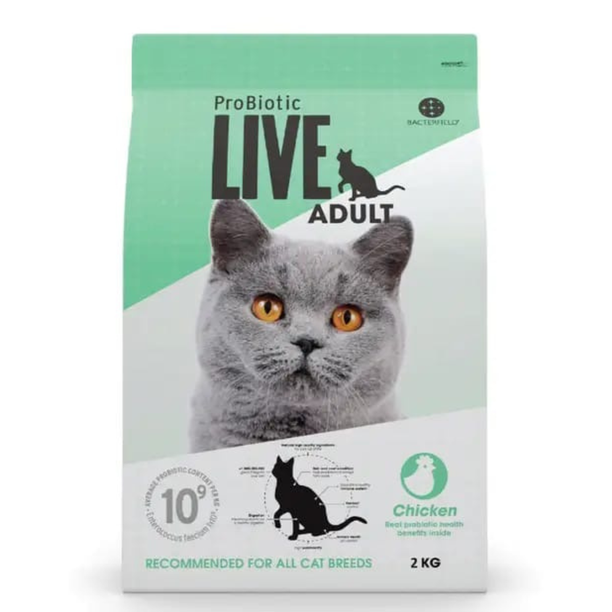 LIVE ProBiotic Adult Cat Food Chicken (2kg)