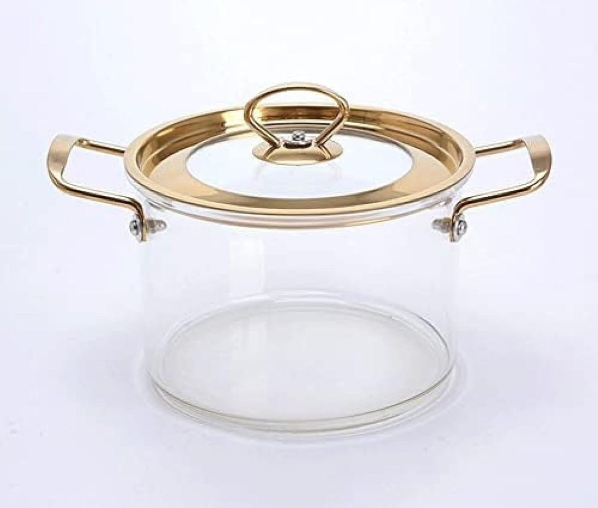 Stainless steel handle double ear glass pot 3.5l