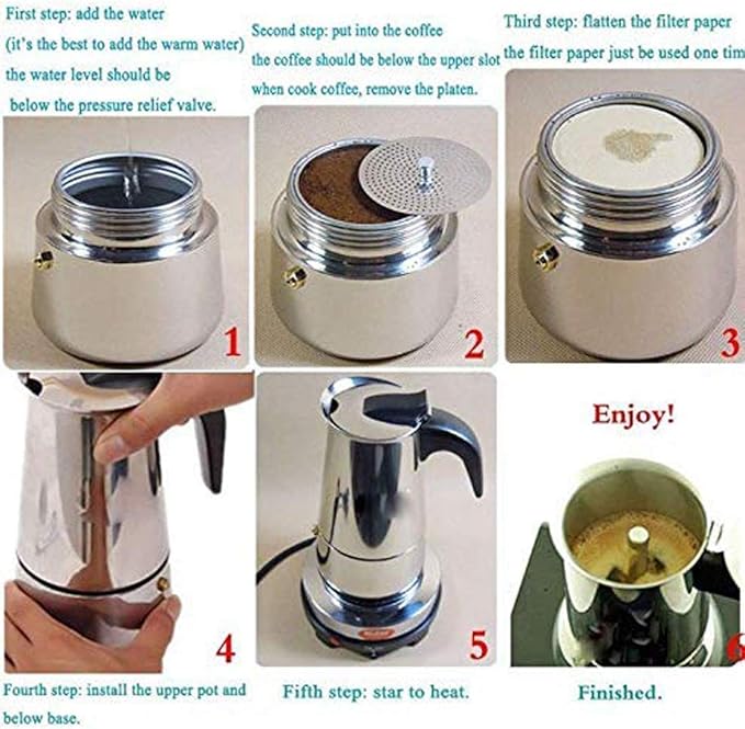 6-Cup Stainless Steel Espresso Maker