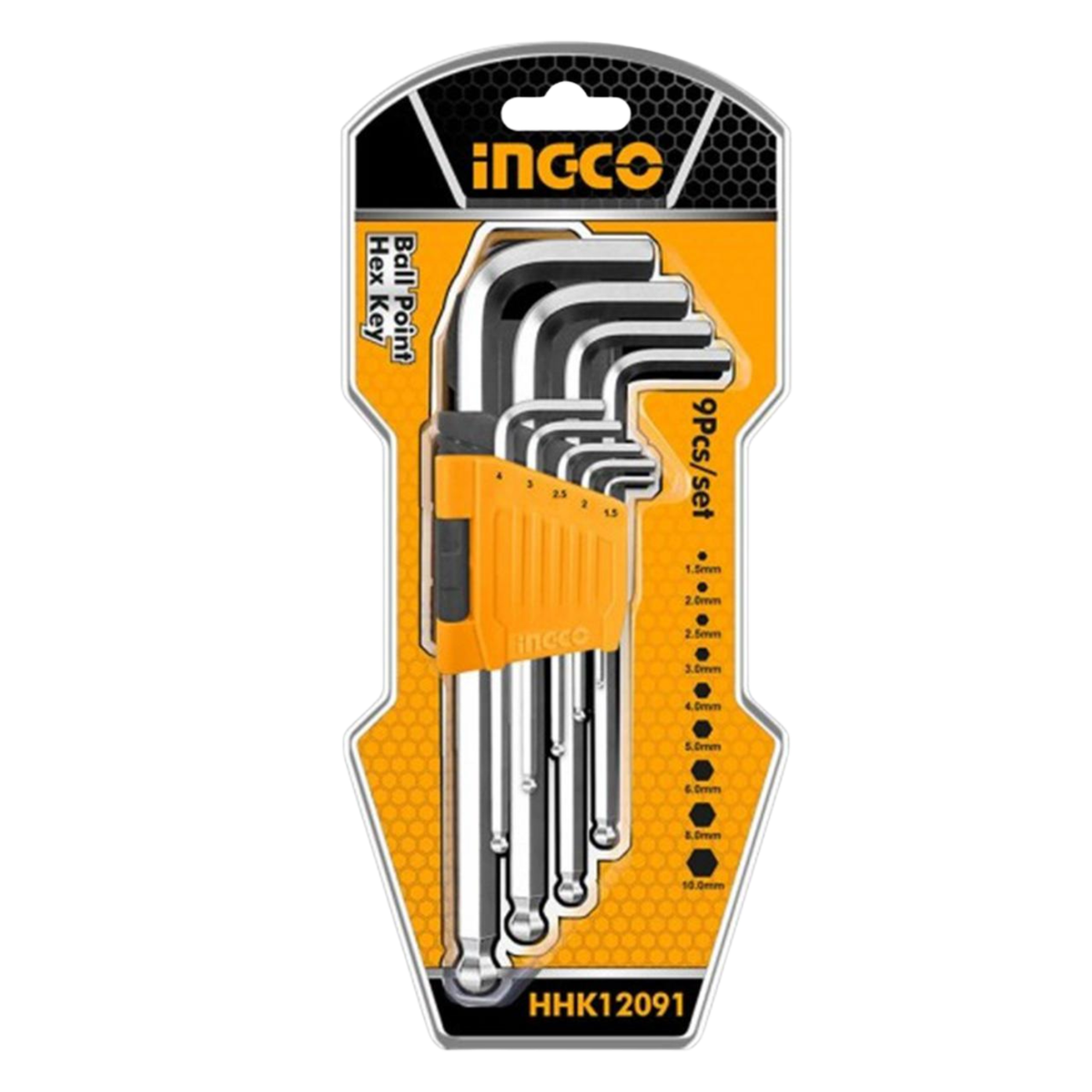 INGCO 9 Pcs Ball Point Hex Key Set