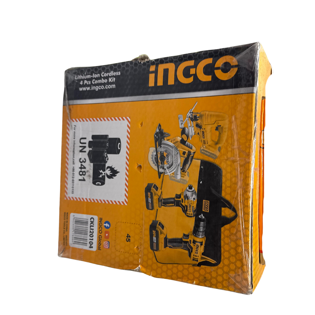 INGCO 20V Lithium-Ion Cordless 4 Pcs Combo Kit