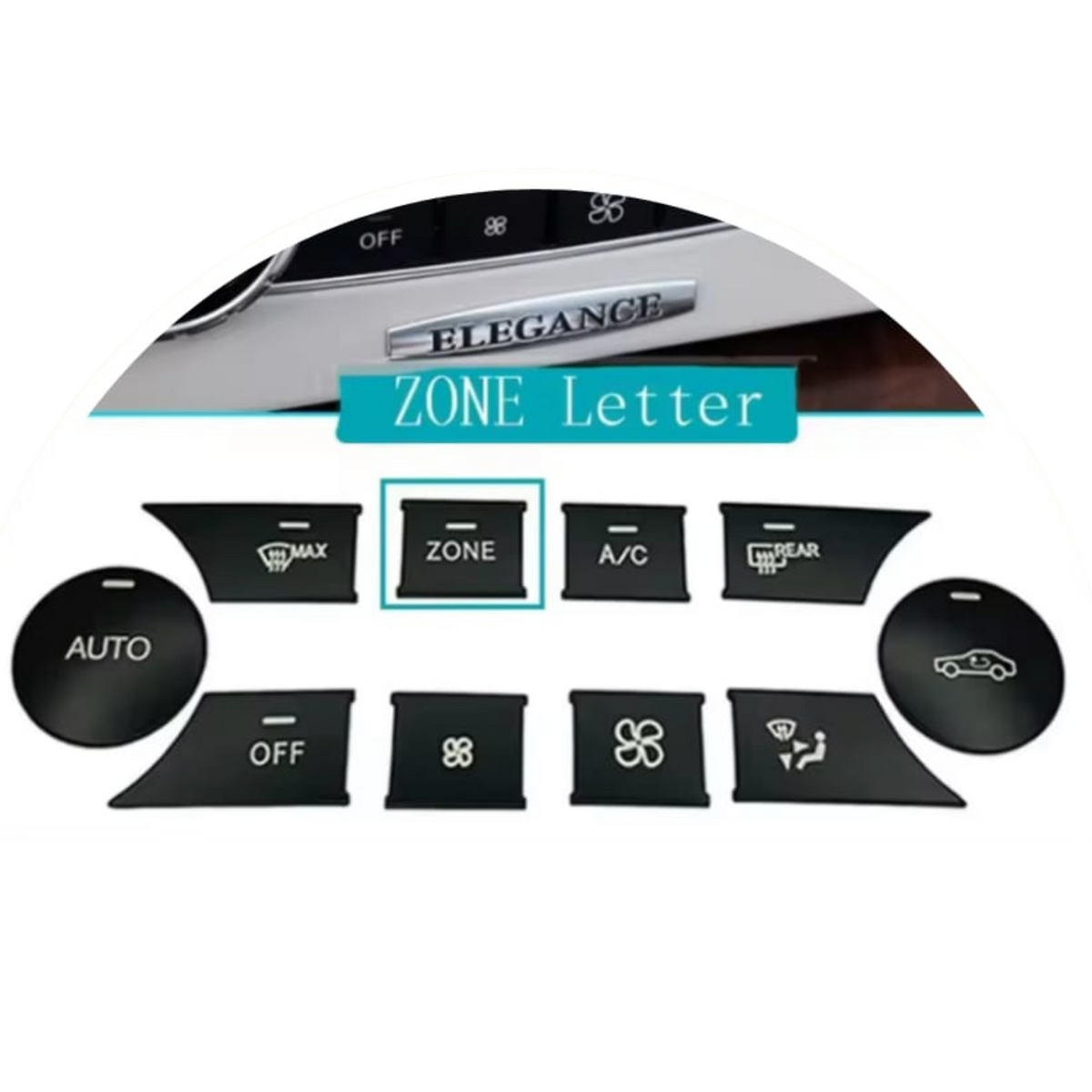 Mercedes W204 GLK Interior Button Covers – Black Plastic