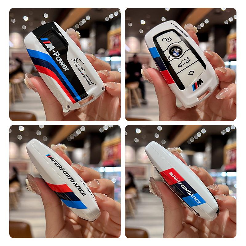 BMW F Series Key Cover + Leather Keychain – M Power Edition (High Quality)