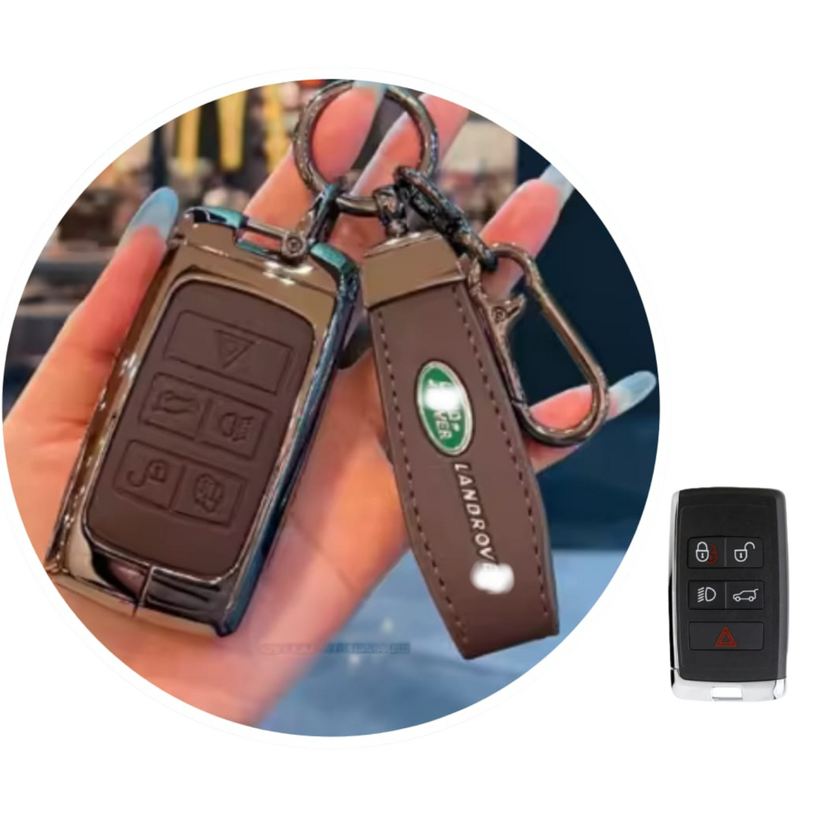 Land Rover Range Key Cover + Premium Leather Keychain – Highest Quality