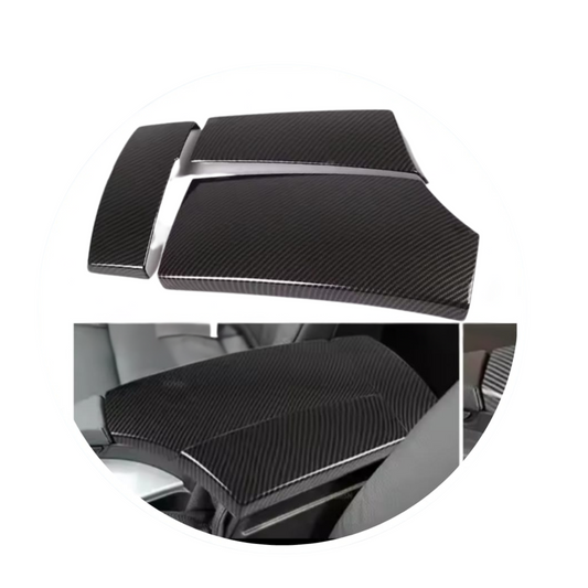 BMW E60 Armrest Cover – Carbon Fiber Pattern (Plastic Material)