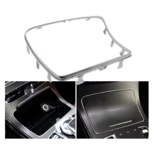 Mercedes W205 & GLC Cup Holder Trim – Chrome Interior Frame