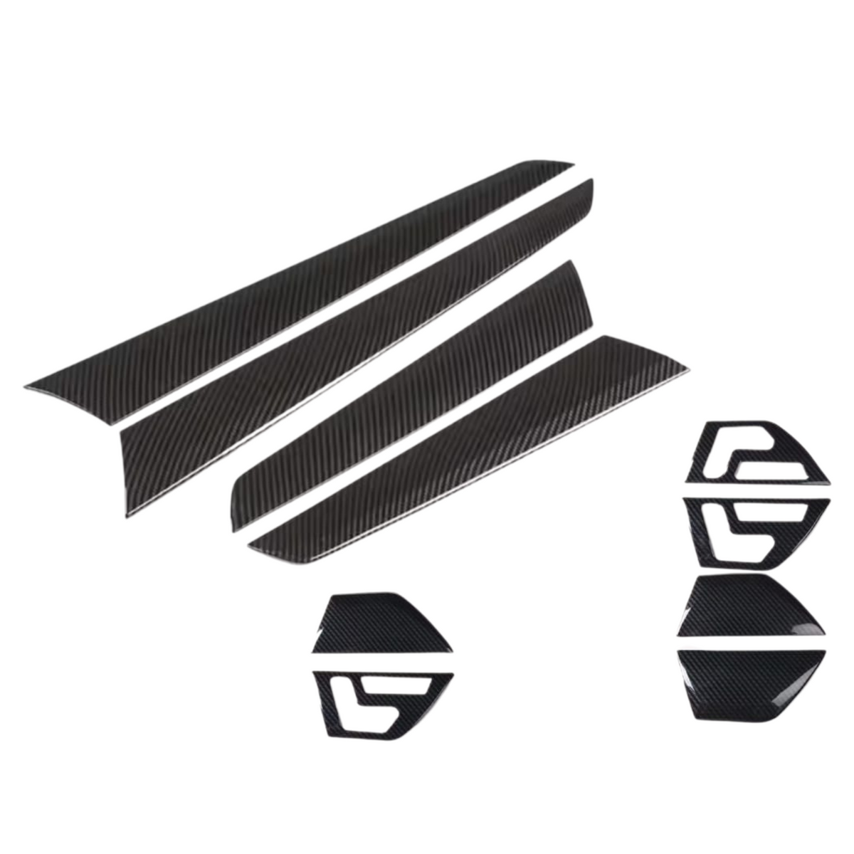 Mercedes W204 Sedan (4 Doors) Carbon Door Trim Covers – High-Quality Plastic (6PCS)