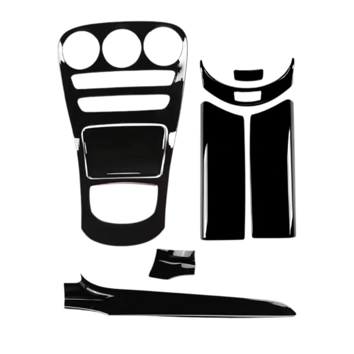 Mercedes W205 & GLC Black Interior Trim Kit – Gloss Finish (WithWithout Clock)