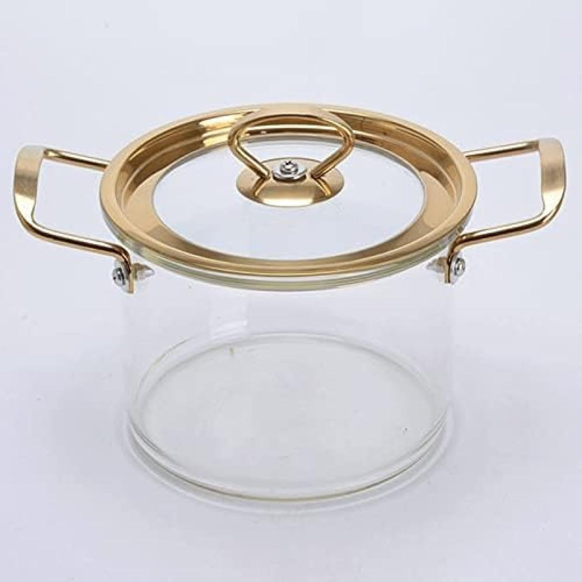 Stainless steel handle double ear glass pot 3.5l