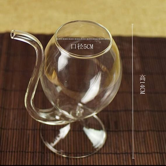 Wine Glass with Built-In Straw