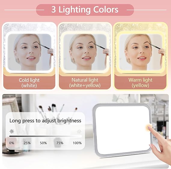 Travel Makeup Bag With LED Mirror
