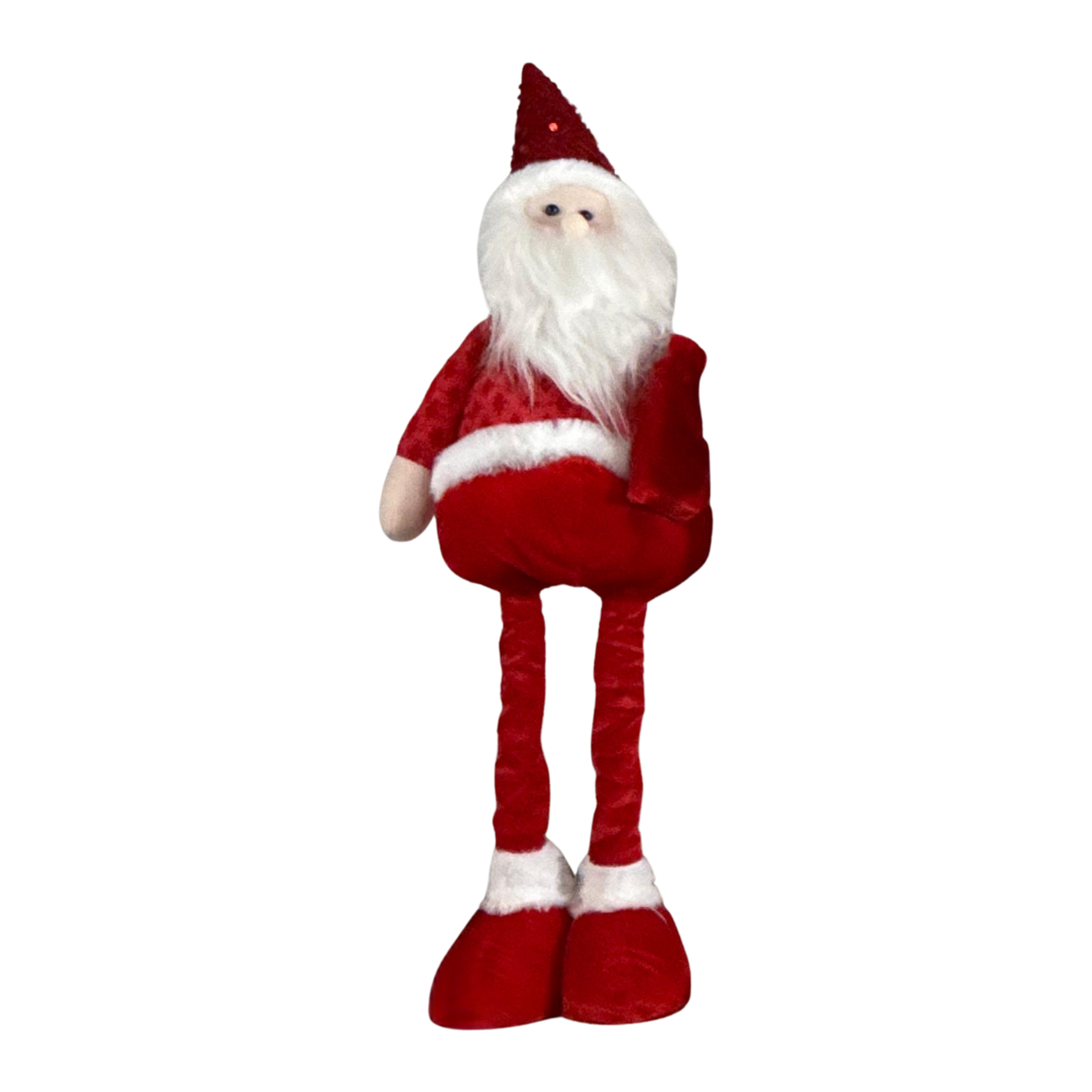 Long-Leg Santa Plush Decoration – Soft Standing Christmas Figure