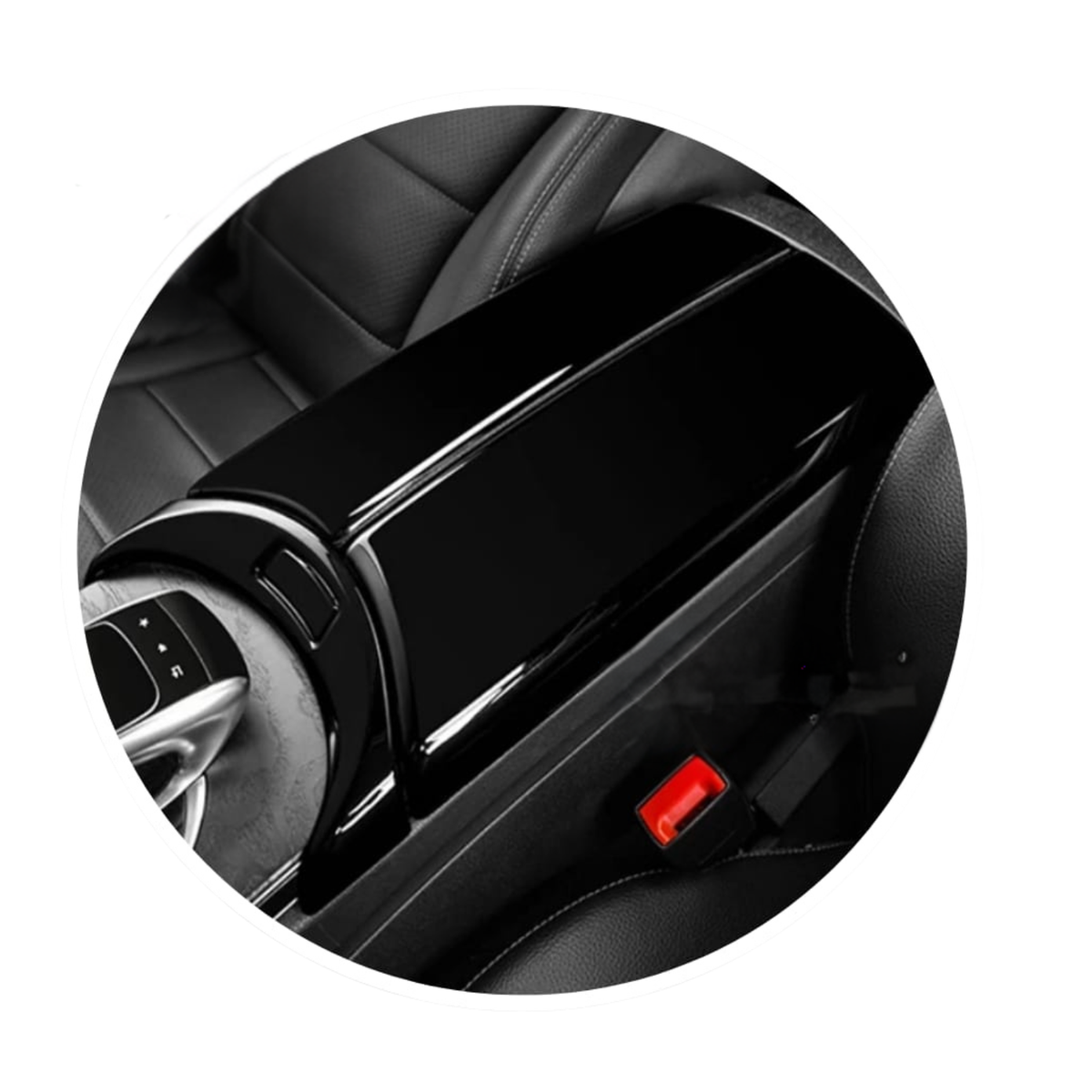 Mercedes W205 Armrest Cover Set – Black (4 Pieces)