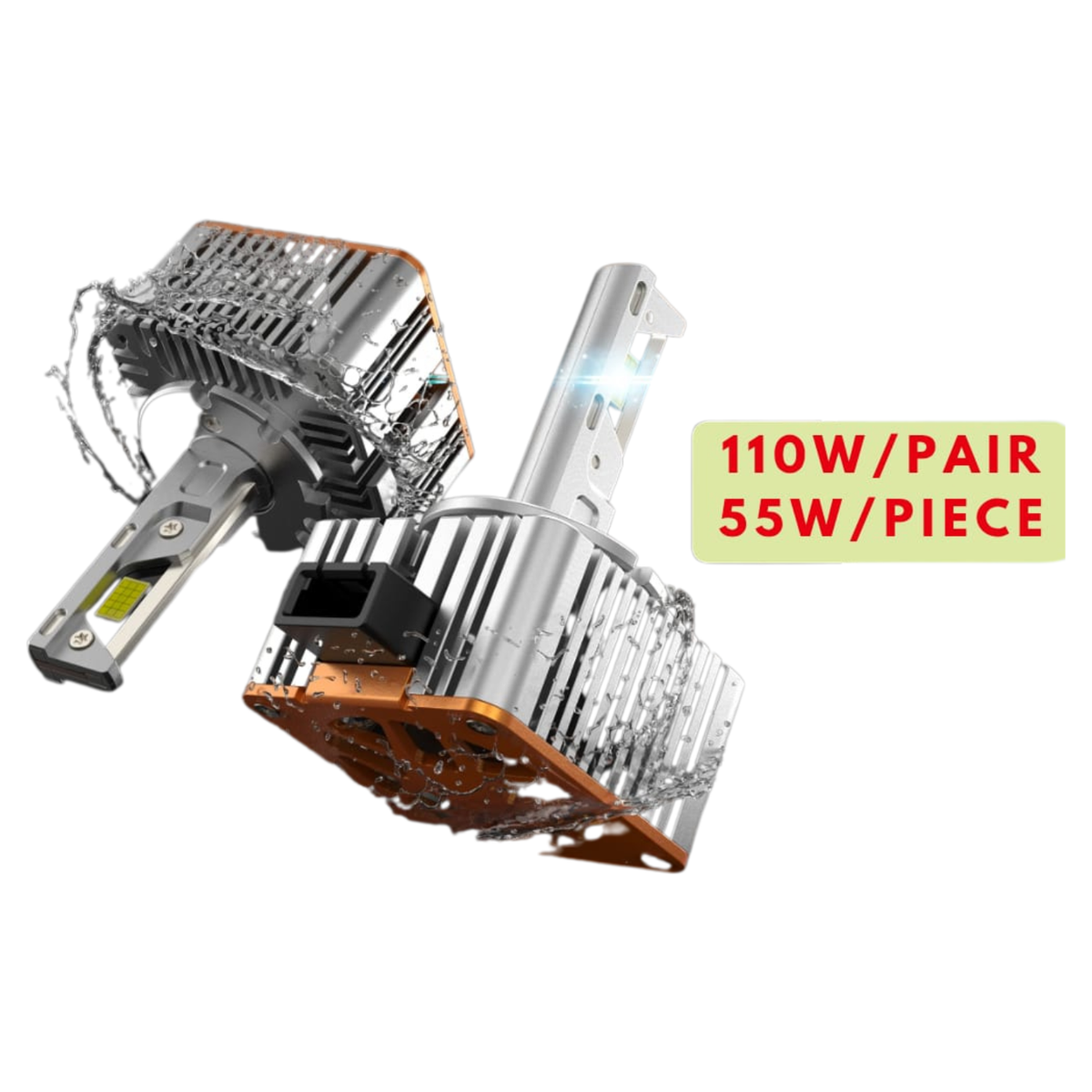 Premium D1S / D3S LED Headlight Bulbs – 55W Each (110W/Pair) with Vacuum Heat Pipe Cooling