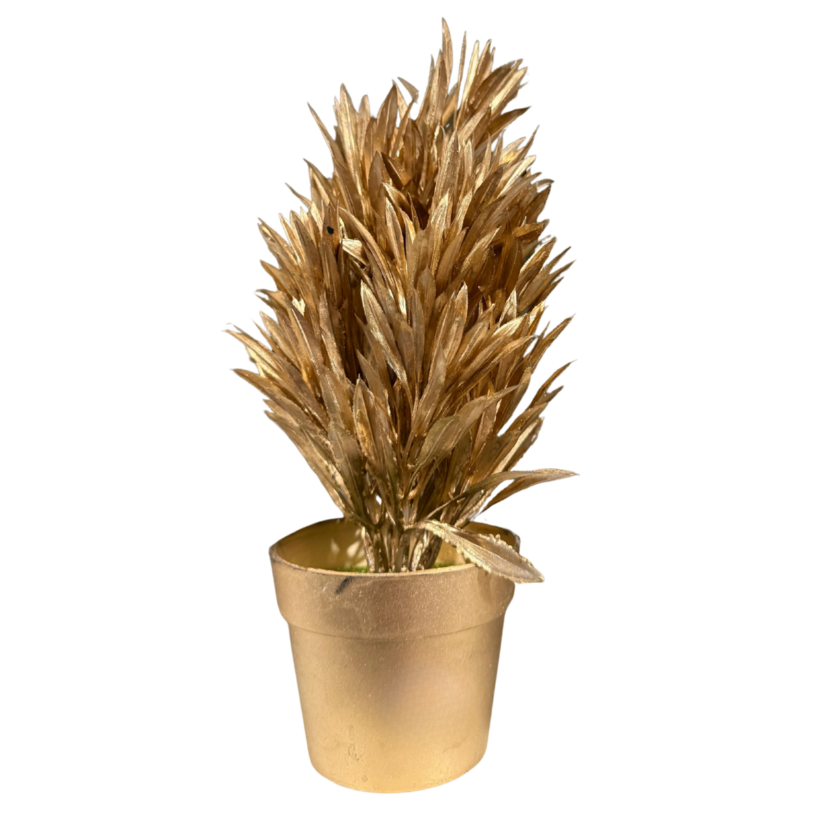 Golden Faux Wheat Plant in Pot – Elegant Holiday & Home Décor