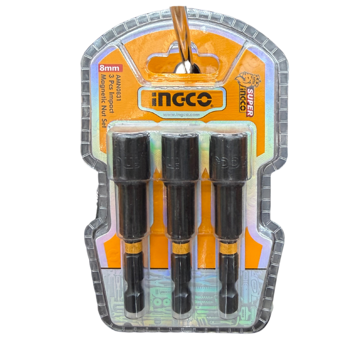 INGCO 3-Piece 8mm Impact Magnetic Nut Setter Set