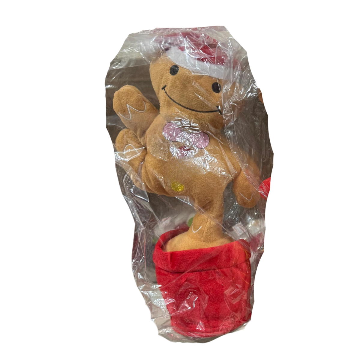 Christmas Plush Characters in Red Gift Bag Base – Reindeer, Bear & Snowman Decorations