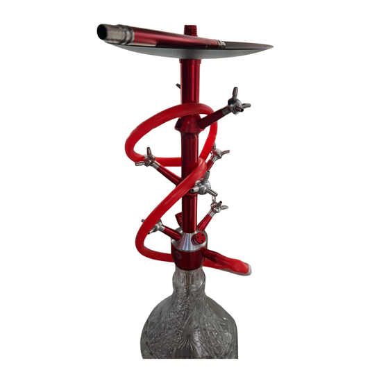 Hydra Twist Hookah – Red Multi-Hose Edition
