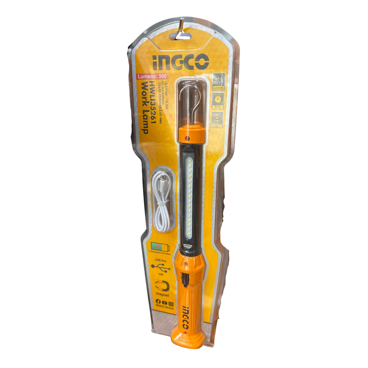 INGCO Rechargeable LED Work Lamp (300 Lumens)