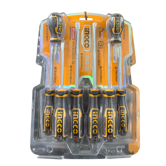 INGCO 8 Pcs Screwdriver Set – S2 Steel