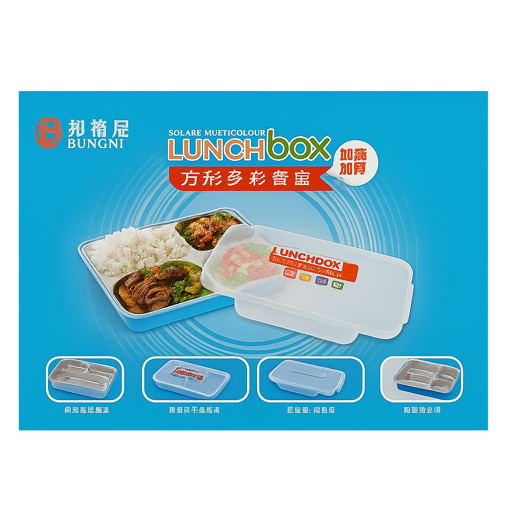 BUNGNI Square Multicolour Lunch Box