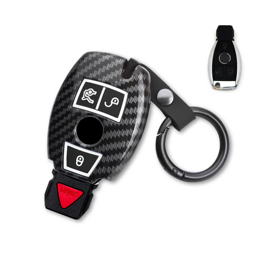 Mercedes-Benz Key Cover (2007–2018) – Carbon Pattern Plastic Protection Case