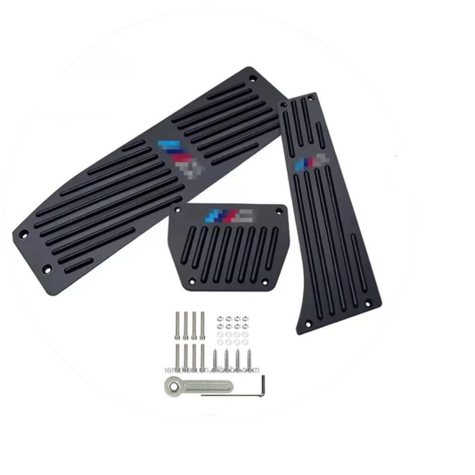 BMW Pedal Cover Set – Automatic Black Aluminum with Screws