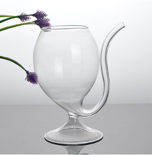 Wine Glass with Built-In Straw