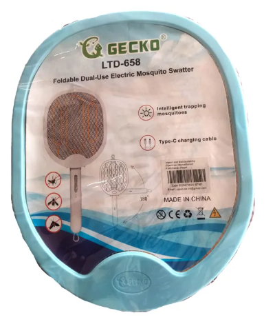 Gecko Foldable Dual-Use Electric Mosquito Swatter