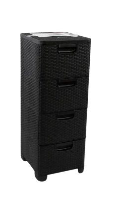 4-Tier Plastic Storage Drawer Cabinet
