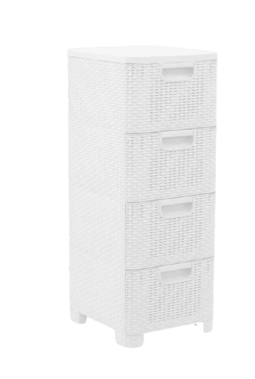 4-Tier Plastic Storage Drawer Cabinet