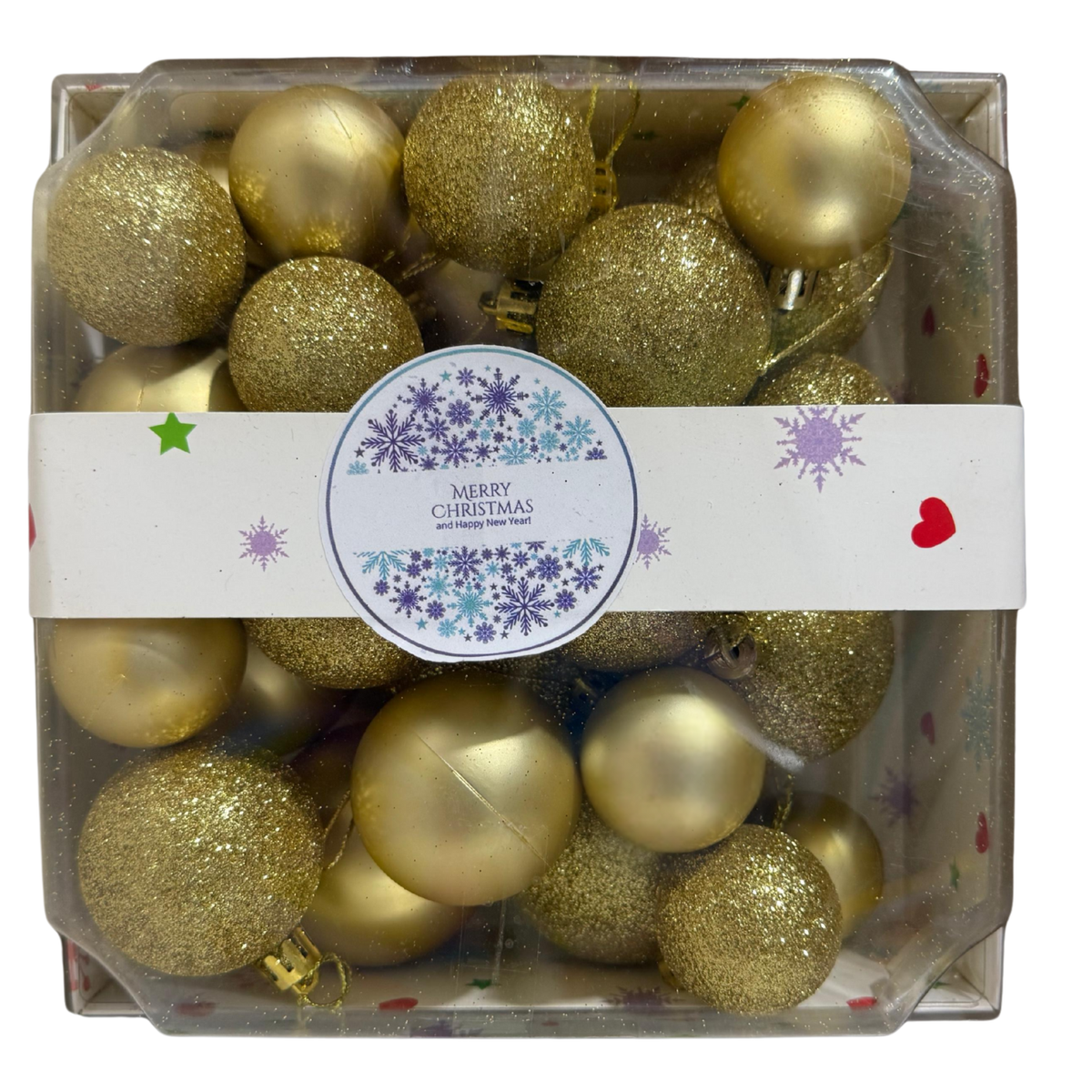 Mini Christmas Ornament Set – 24-Piece Shatterproof Baubles (Gold,Red and Bronze)