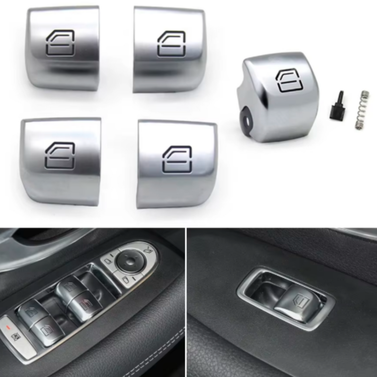 Mercedes W205 W213 W253 W293 W222 Window Buttons Replacement – Chrome Finish
