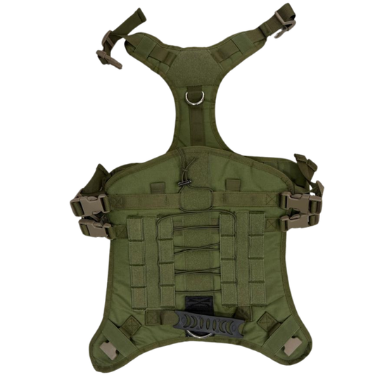 Tactical Dog Harness – Heavy-Duty Military Style (Olive Green)